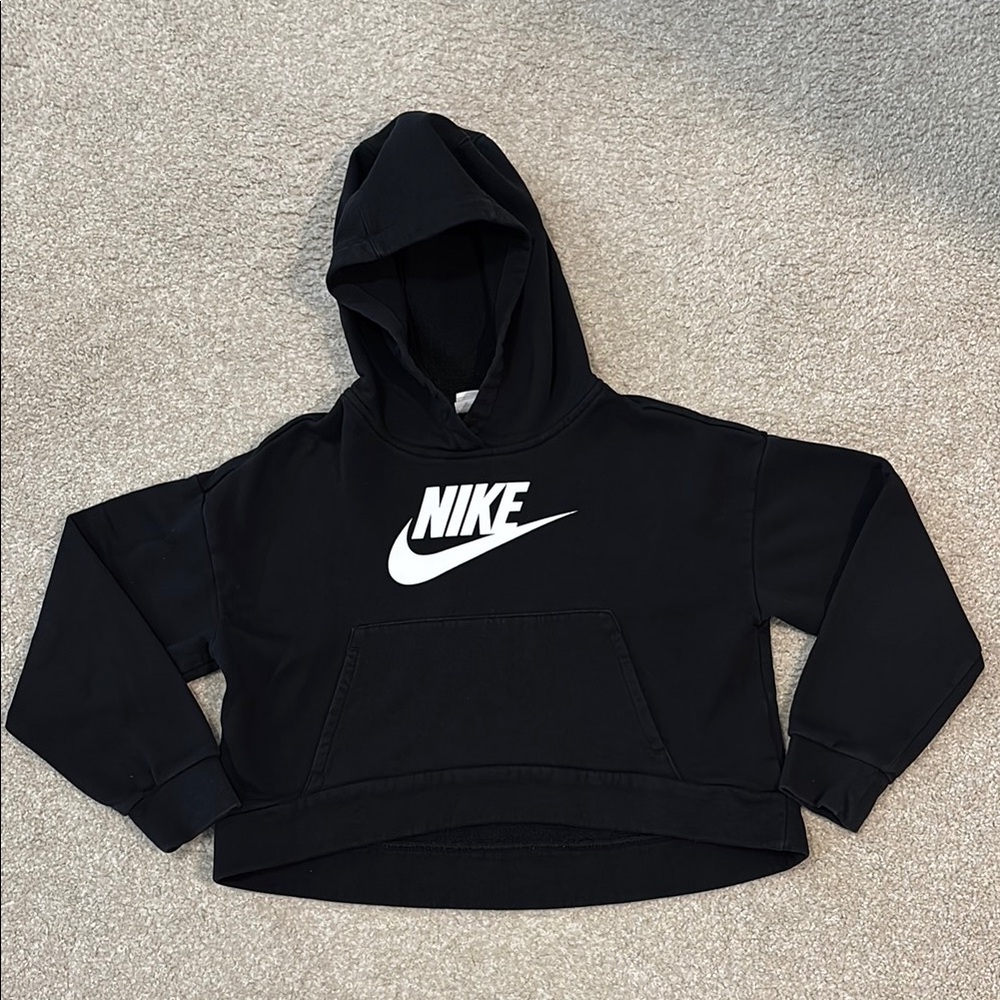 Nike Black Crop Top Hoodie